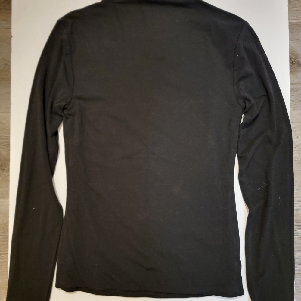 Nuuds Black Long Sleeve  Mocneck Top